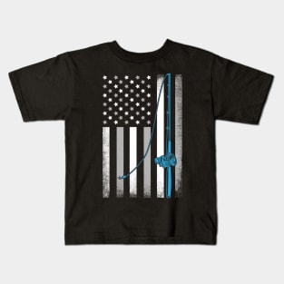 American Fishing Flag Kids T-Shirt